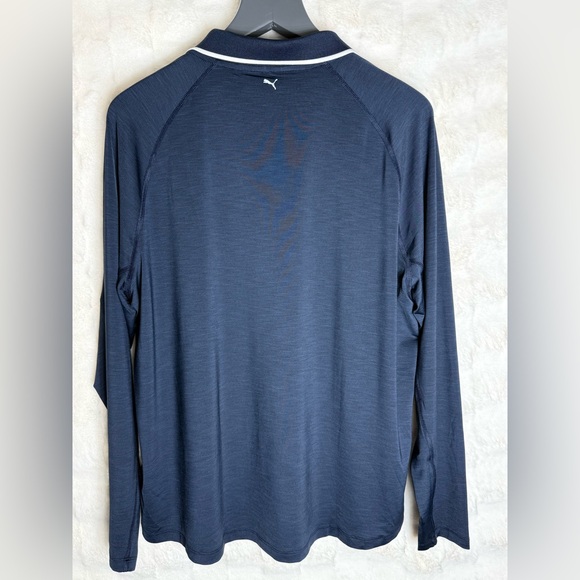 Puma Women's Navy Long Sleeve Polo - Picture 4 of 8